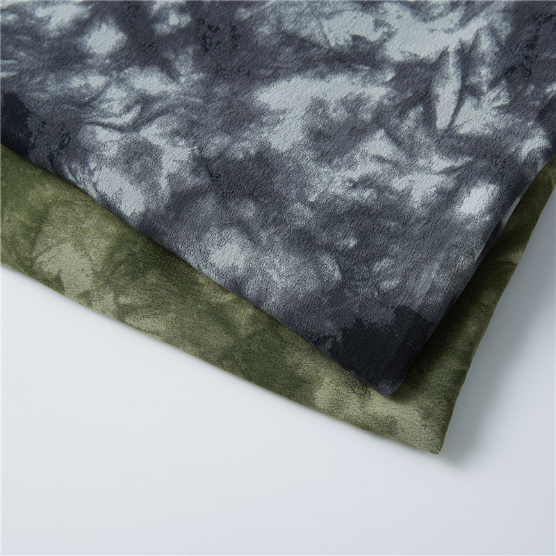 Tissu de rayonne viscose pastorale froissé vert armée 53% viscose 47% rayonne