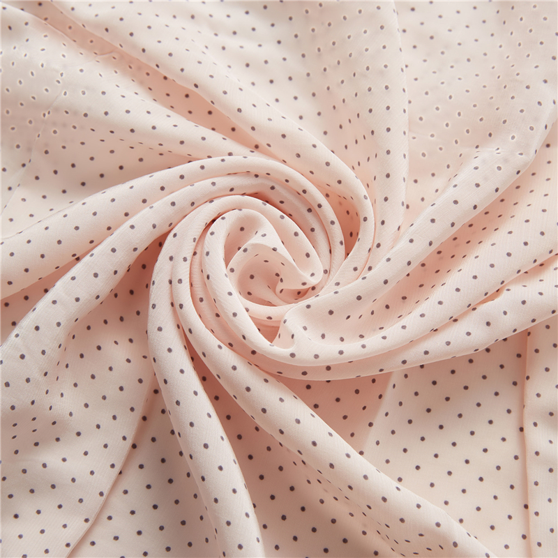 Pois noirs fond rose 51% rayonne 49% viscose popeline formes soyeuses tissu imprimé pois