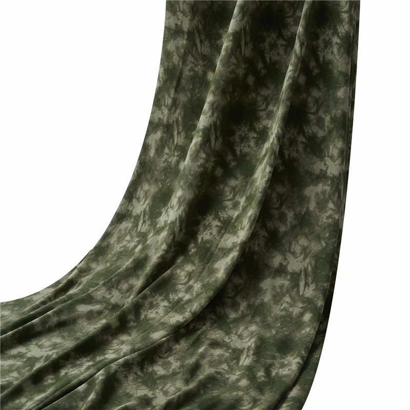 Tissu de rayonne viscose pastorale froissé vert armée 53% viscose 47% rayonne